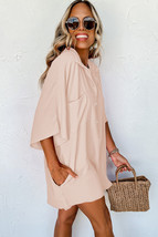 Apricot Half Button Collared Loose Romper - $286.07 MXN