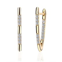 DOTEFFIL 925 Silver/18K Gold/Rose Gold AAA Zircon Charm Earrings For Women Jewel - £10.47 GBP