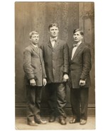 RPPC Real Photo Postcard: Three Young Men in Suits AZO Postcard 1904-191... - £10.24 GBP