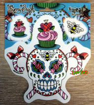 Sugar Skull Candy Canes Cup Cake Decal Sticker Cute Fun Girly Tattoo Flash Art - £3.90 GBP