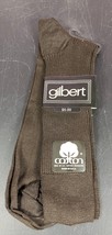 Vintage Pure Lisle 100% Cotton Dress Socks Gilbert  Vat Dyed Brown Men’s... - $12.86