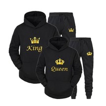New   Print Casual Hoodies Set Sweatshirt Fashion Couples Hooded Pullover Suits  - £65.58 GBP