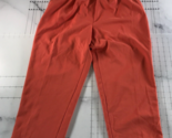 Alia Pants Womens Petite 14 Coral Orange Straight Leg Pockets Elastic Waist - $19.79