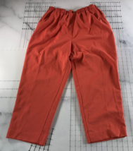 Alia Pants Womens Petite 14 Coral Orange Straight Leg Pockets Elastic Waist - $19.79