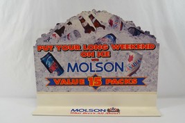 Molson 15 Pack Store Display Stand-Up Countertop Sign Vtg 1990s Beer Adv... - £30.52 GBP