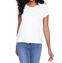 Charlie B organic cotton slub knit t-shirt in White - size M - $39.60