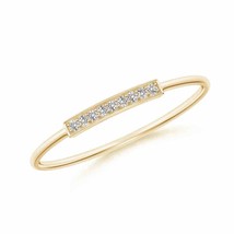 ANGARA Pave Set Diamond Bar Ring with Milgrain in 14K Gold (IJI1I2, 0.05 Ctw) - £200.71 GBP