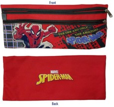 Marvel Spider-Man 13in Wide Double Zip Pencil Case Rectangle Pouch Bag (... - $10.88