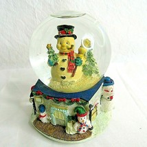 Vintage Snowman Musical Water Snow Globe Glitter Dreaming of a White Chr... - $26.72