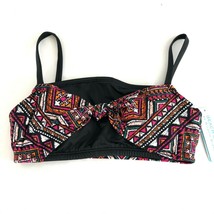 Beach Betty Miracle Brands Bikini Top Cups Tie Front Geometric Tribal Colorful S - £11.77 GBP