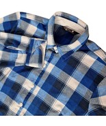 Riders By Lee Womens Fleece Button Up Shirt Plaid Size Small Blue White - $769.36 MXN