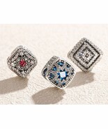 925 Silver Fairytale Treasure / Geometric Lines / Glacial Beauty Swiss C... - $24.01 CAD+