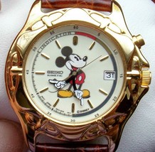 Disney Rare KINETIC Mens Seiko Mickey Mouse Watch! New! Never Worn! Lumbrite Dia - £784.16 GBP
