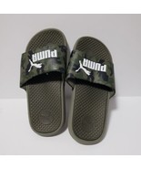 Puma Boys Slides Size 3 Green Camo Shoes Sandals Slip On - £9.64 GBP