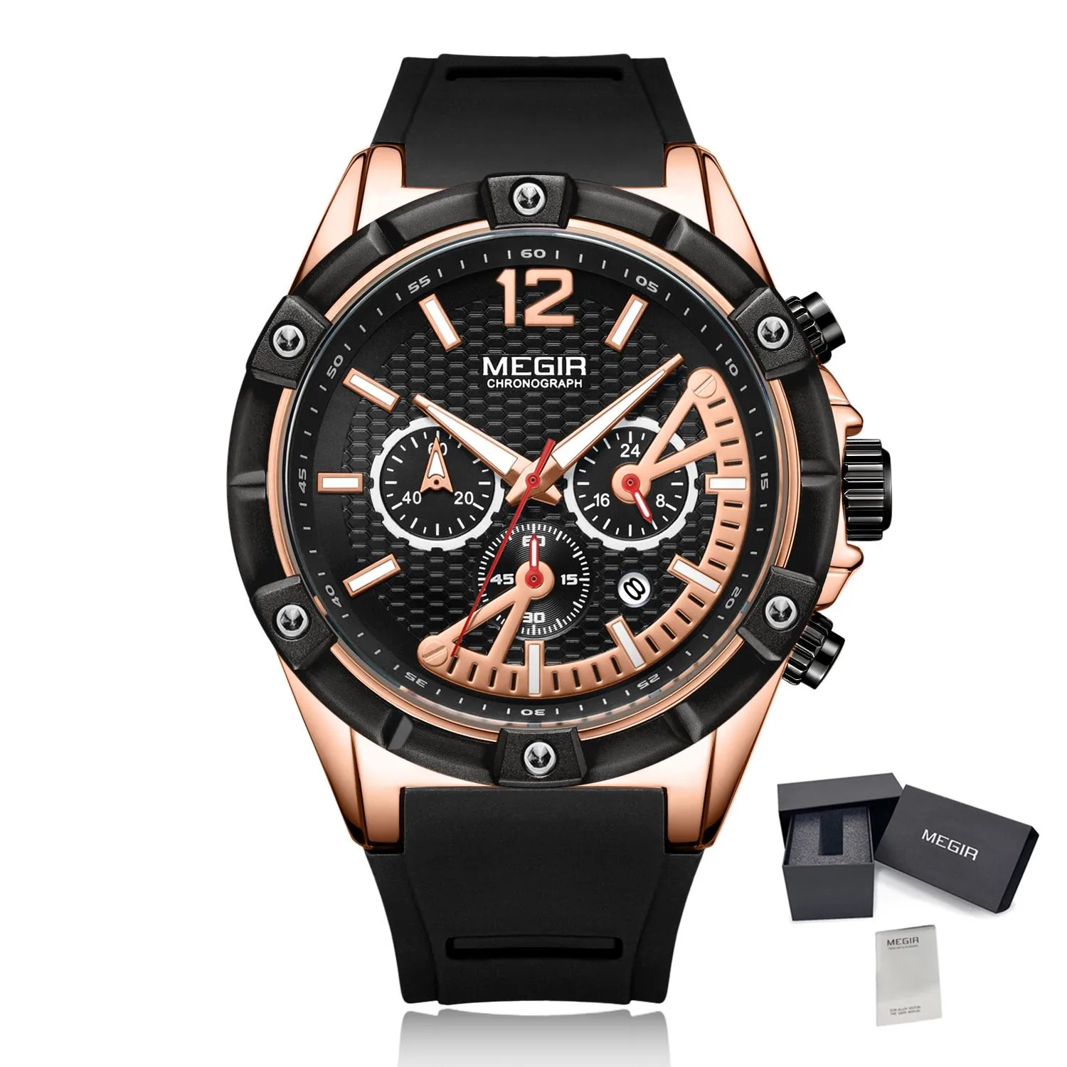 Mens Watches Top Luxury Silicone Sport Military Watch Chronograph Date Waterproo - £29.90 GBP