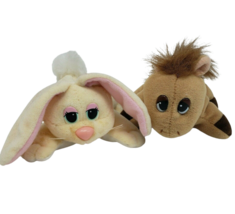 2 1997 Pound Puppies Creme Bunnies + Brown Pony Ponies Stuffed Animal Plush - £18.68 GBP