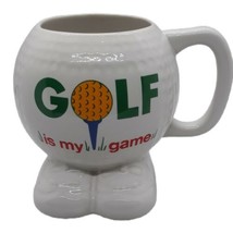 Papel Golf Ball Mug With Feet Coffee Tea Cup White Ceramic &quot;Golf is my Game&quot; - £6.86 GBP