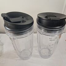 Nutri Ninja Auto-iQ Blender single serve travel cups lids SET 2 part BL4... - $463.66 MXN