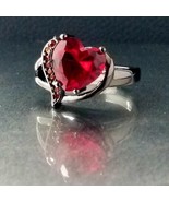 Heart Ring Red Zircon Sizes 6 7 &amp; 8 Fashion Jewelry - €13,11 EUR