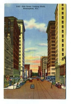 20th Street Looking North Linen Postcard Birmingham Alabama 1951 - £7.81 GBP