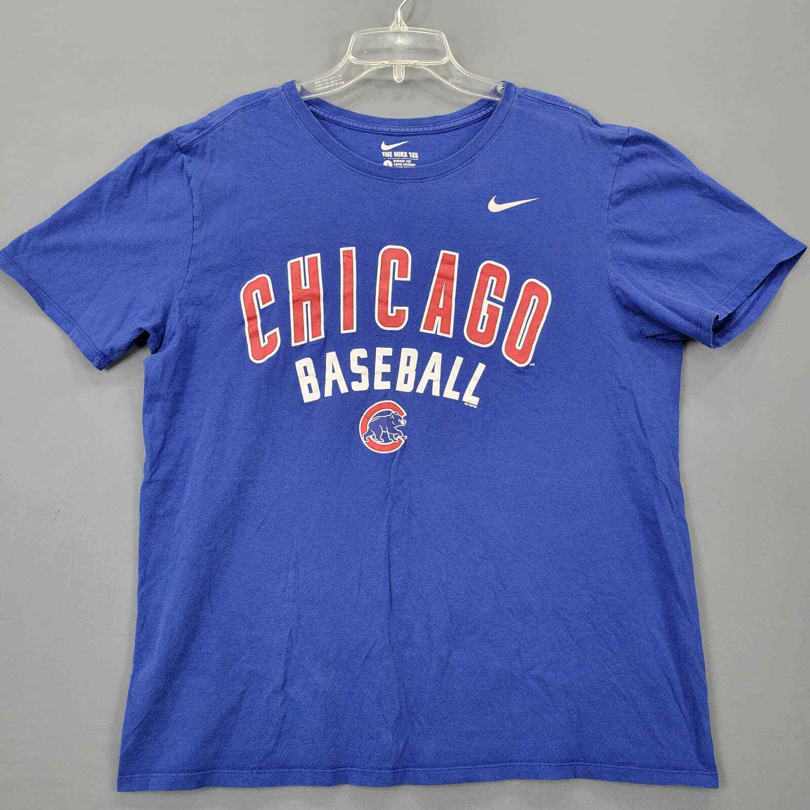 Primary image for Nike Mens Shirt Size L Chicago Cubs Baseball Short Sleeve Athletic Cut Tee Logo