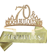 Meant2Tobe | 70Th Birthday Gifts for Women70Th Birthday Tiara and Sash S... - $35.98