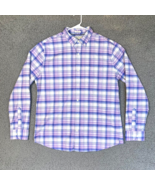 Hawker Rye Stretch Oxford Mens L Lavender Plaid Regular Button Up Shirt ... - £15.41 GBP
