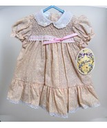 VINTAGE Polly Flinders Hand Smocked 24 Months Pink Floral Dress With Tag - $28.88