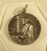 Vintage Signed Lumin Sterling Saint Dominic Carved Coin Religious Faith ... - £35.52 GBP