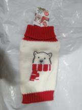 Festive Dog Sweater with Polar Bear on White Background Size XS by Pet Central - £11.06 GBP