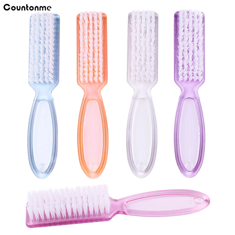 10Pcs Cleaning Nail Brush Multifunctional Brushes Clear Plastic Handle Grip - £15.23 GBP