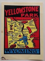 VTG Yellowstone Park Wyoming Travel Decal Vintage Map NOP Baxter Lane Co... - $9.99