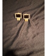 Vintage Wrap Around Cufflinks Goldtone W/ Black Front Accent - $8.21 CAD