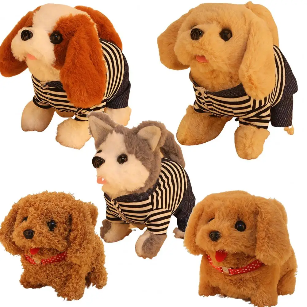 Interactive Plush Toy Puppy Walking Barking Tail Wagging Gift Battery Operated - £12.09 GBP+