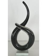 Murano Black &amp; White Glass Modern Sculpture with original Sticker, Mint - £70.88 GBP