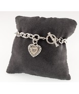 Sterling Silver and 14k Yellow Gold Heart Charm Bracelet - €403,85 EUR