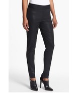 NWT NYDJ &#39;Gia&#39; Womens&#39; Size 8 Black Coated Stretch Pull-On Pants - £39.83 GBP