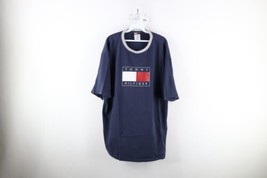 Vtg 90s Tommy Hilfiger Mens 2XL Faded Spell Out Big Logo Short Sleeve T-Shirt - £46.70 GBP