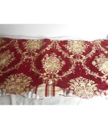 Waverly Chatham Momento Red Gold Floral / Stripe Button Valance 18 X 77.... - $27.19