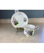 Royal Grafton Purple Violets Fine Bone China England Tea Cup And Saucer Set - $276.31 MXN