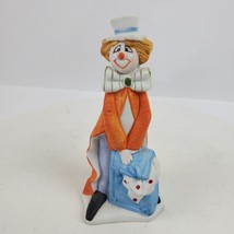 Vintage 1990s Action Korea Circus Clown Figurine 6 Inch Ceramic Hand Pai... - $16.83