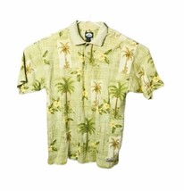 EUC Tommy Bahama Hawaiian Polo Shirt Men’s Large Lime Green Palm Tree Hibiscus - £11.00 GBP