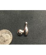 Vintage sterling silver Tone  bowling pin and ball Pin - $9.22