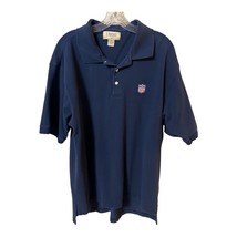Vintage NFL E. Magrath Polo Shirt XL Navy Blue Embroidered Logo 90s Style - $18.70