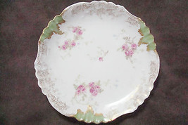 Antique JEAN POUYAT plate,Limoges,France-c1905-1911,flowers, gold&amp;green - £35.03 GBP