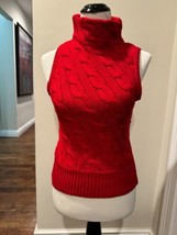 DKNY Red Wool Sleeveless Sweater SZ P EUC - £46.58 GBP