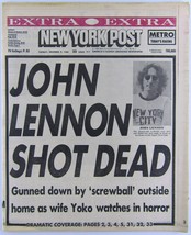John Lennon The Beatles Shot Assassination New York Post Newspaper Dec. ... - £83.71 GBP