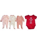 Baby Sleepers &amp; Bodysuit Lot 0-3 Months Cloud Island + Graphic One Piece - $12.86
