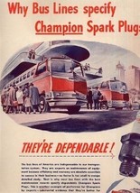 1946 Champion Spark Plugs Bus Lines  Ad - $13.86