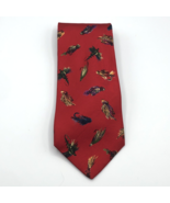 LL Bean Men&#39;s Red Fly Fishing Lures Flies Silk Necktie Tie - $463.80 MXN
